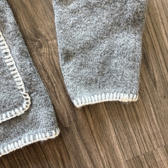 Dreamers By Debut Womens Grey White Gingerbread Sweater Mockneck Long Sleeve - Picture 9 of 9